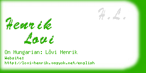 henrik lovi business card